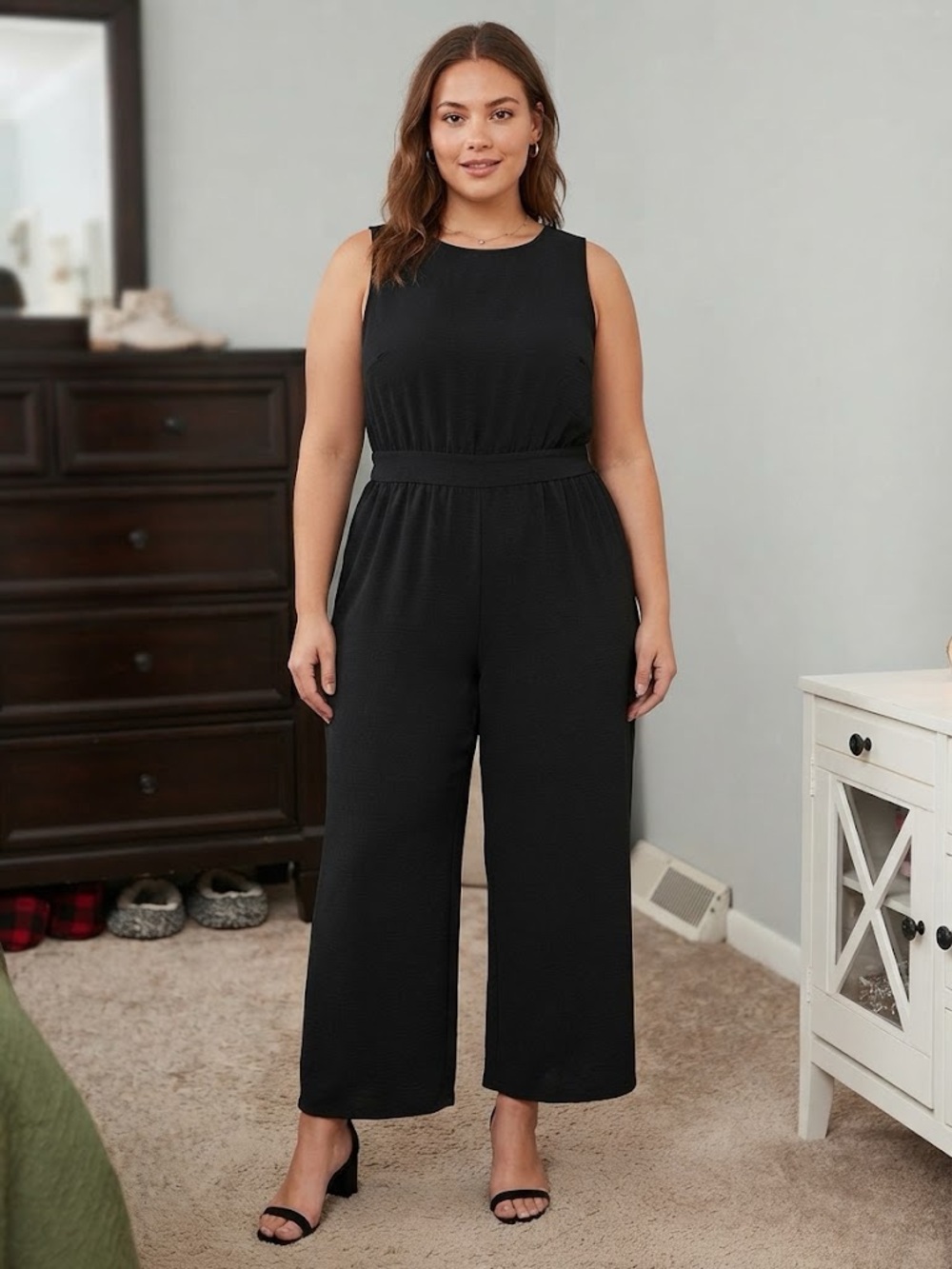 a new day Black Sleeveless Wide-Leg Jumpsuit